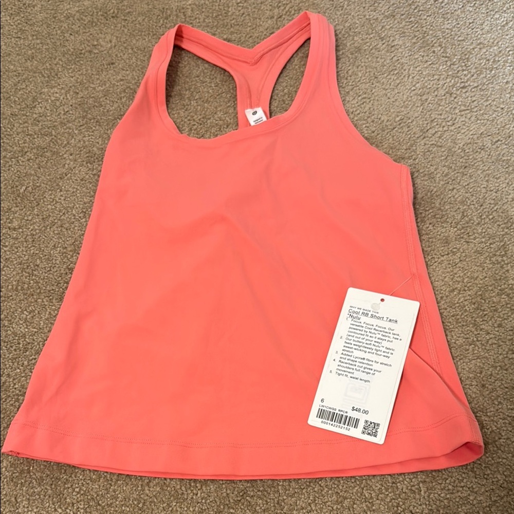 Lululemon Cool RB Short Tank nulu 6 NWT